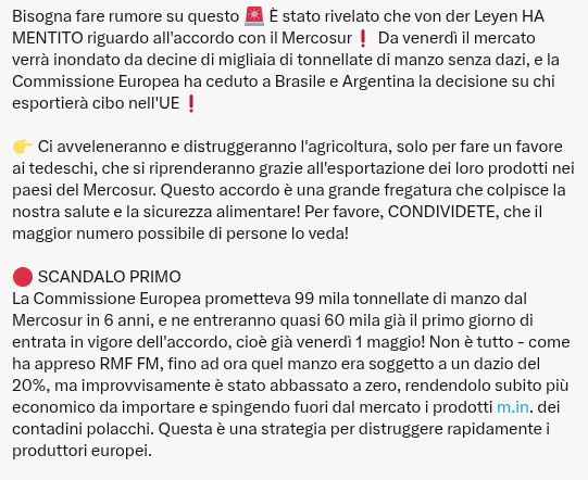 Pixty3's tweet image. #Meloni #governoMeloni #fdi (=#PD =#ForzaItalia =#ItaliaViva =#M5S =#Lega  =#azione ...) #UrsulaVonDerLeyen #UE #MERCOSUR = CRIMINI CONTRO L'UMANITÀ

(#Brasile #Argentina #Uruguay #manzo CANCEROGENO #agricoltura #pesticidi )