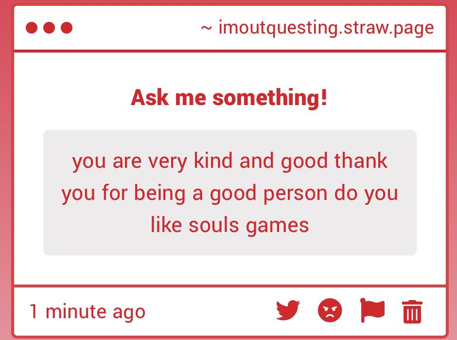 ahhhh thank u that is so nice 🥹 and yeah i do like the souls games im just doo doo crap at them