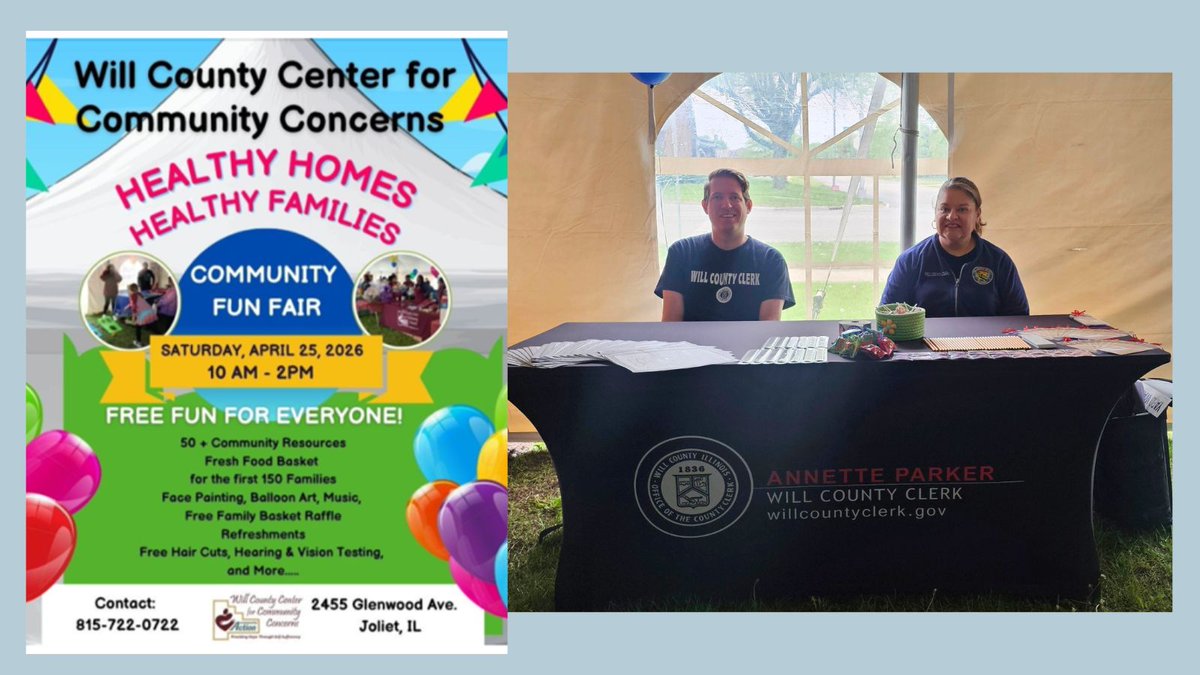 willcountyclerk's tweet photo. The Will County Clerk’s Office has been on the move these past two weeks! County Clerk Annette Parker is looking forward to a busy summer filled with events across Will County—be sure to stop by, say hello, and connect with our office while we are in your community. https://t.co/RKkBOhZpQc