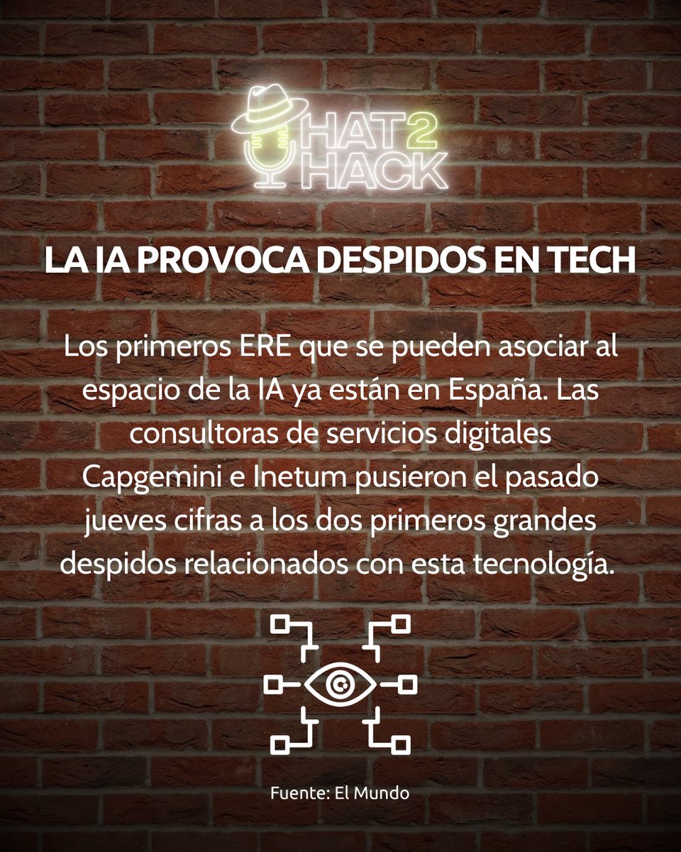 hat2hack's tweet photo. ¡Nuevo top 3 de noticias sobre #ciberseguridad! 🚨

🥇 “#Francia sufre un #ciberataque con filtración de datos de ciudadanos”
🥈 “#Hackean una app de verificación de edad de la #UE”
🥉 “La #IA provoca despidos en el sector tech en España”

#Hat2Hack #Ciber #Podcast https://t.co/yDg54llM8a