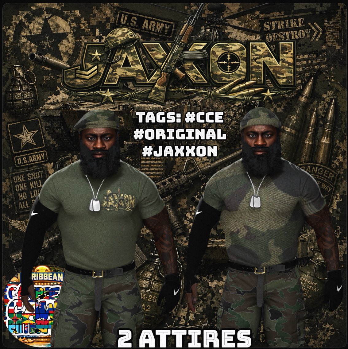FounderOfCCE's tweet image. “The Former  Military Commander Powerhouse From Columbus Georgia ”🪖🎖️

JAXXON Is Now Available On CC For Download🔥🪖

Height: 6’6
Weight: 295 LBS
Country: Columbus Georgia🇺🇸
Theme Song: Free Military Music - Legionnaire
🎶

TAGS: #CCE #ORIGINAL #JAXXON  

#WWE2K26 #ORIGINALCAW