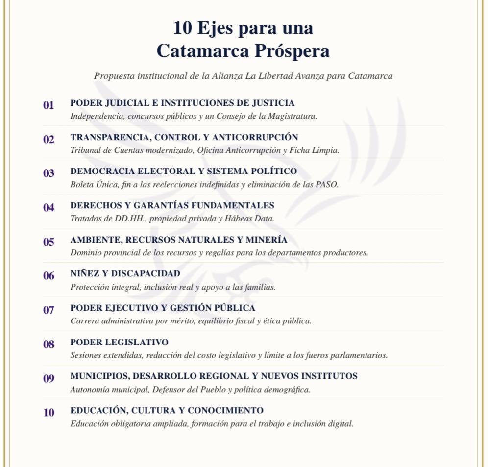 diplauquintero_'s tweet photo. Presentamos nuestra agenda legislativa: 10 ejes para una Catamarca próspera. 
Construida en conjunto por los partidos que integramos la Alianza la Libertad Avanza y abierta a todos los que quieran ser parte de este rumbo. https://t.co/S22YCQnMso