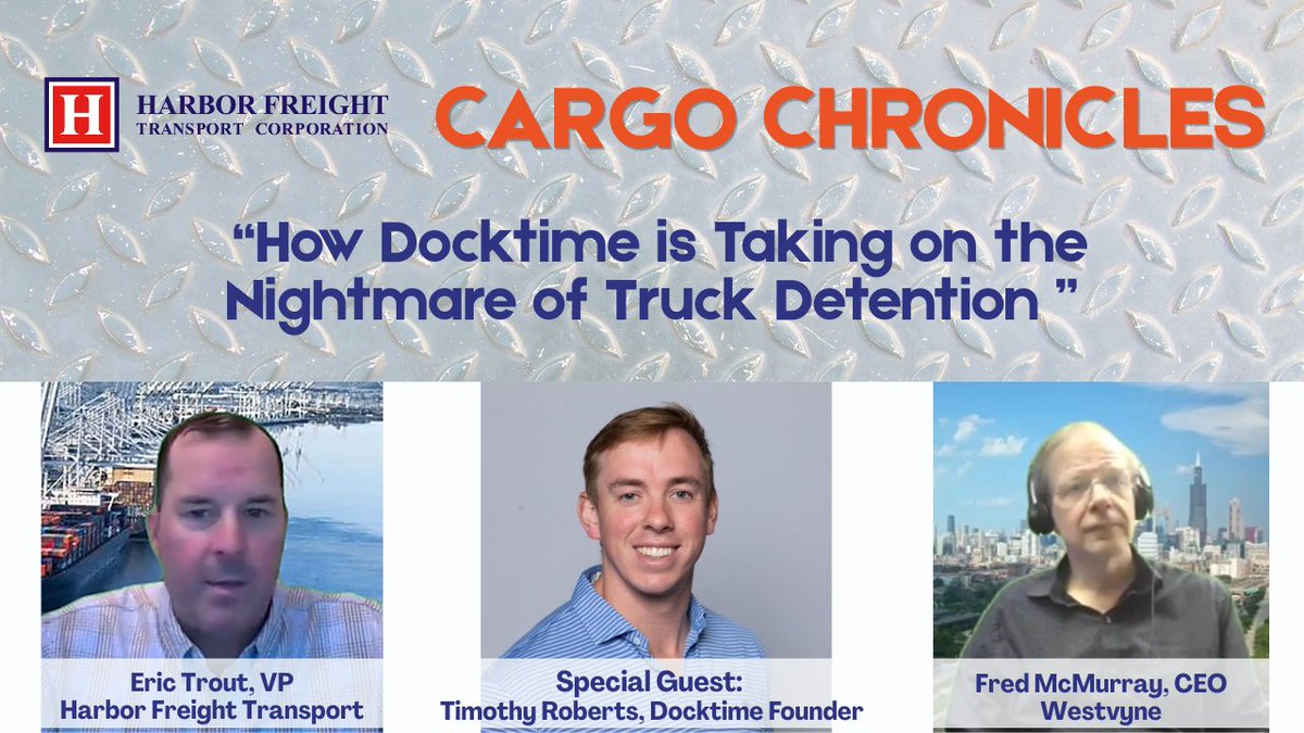 FredMcMurray's tweet image. Great interview with @docktimeapp founder Tim Roberts &amp;amp; Eric Trout of Harbor Freight Transport on Cargo Chronicles.

#logistics #freight #shipping 

harborusa.com/how-docktime-i…