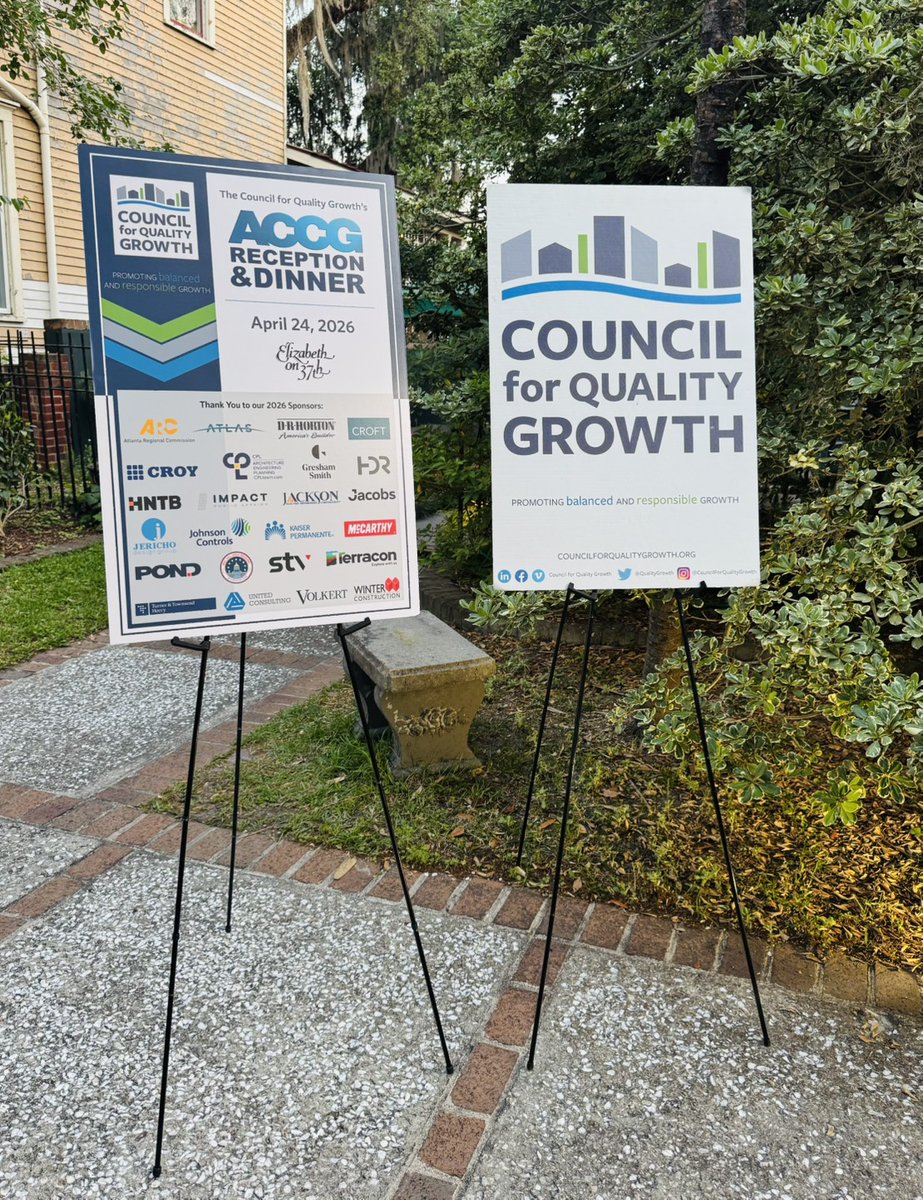 QualityGrowth's tweet photo. This past weekend, the Council traveled to Savannah for the annual ACCG Conference. Thank you to the sponsors and elected officials who joined us at Elizabeth’s for our annual reception and dinner. https://t.co/Ffa0m75My3