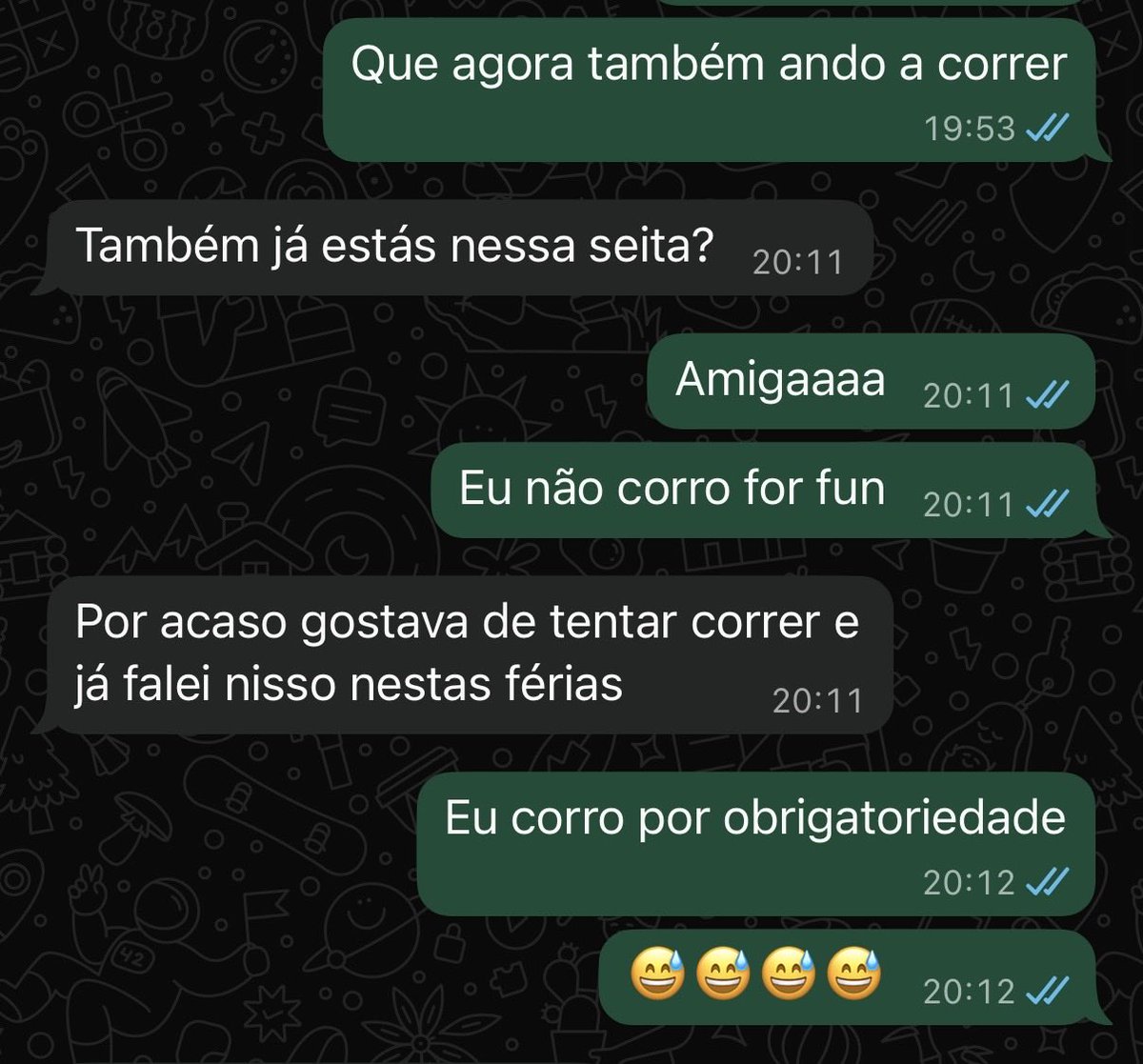 Quando a tua vida está tão anárquica que corres 5k na base diária e estás  a um passo de uma inscrição num hyrox. Mas depois pensas “ é nisto em que uma pessoa se torna depois dos 30?” E a vontade que nunca tiveste, passa.