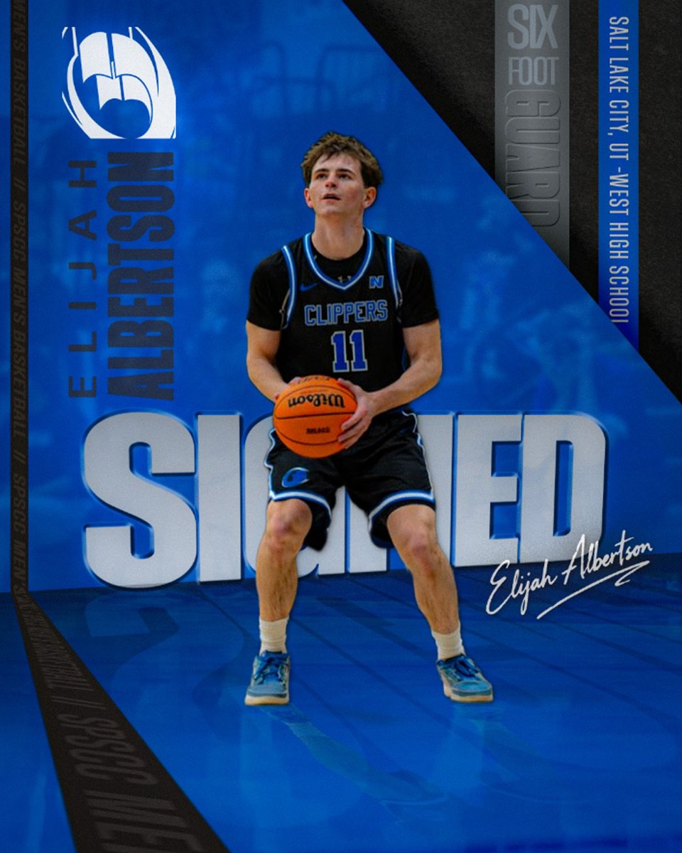 SPSCC_MBB's tweet photo. Elijah Albertson signs with SPSCC

We are excited to welcome Elijah Albertson to SPSCC following his senior season at West HS in Salt Lake City. Eli averaged 15.2 points, 5.9 assists, and 6.2 rebounds per game as a senior, earning honorable mention 5A Utah All-State honors. https://t.co/YK2HthO3pk