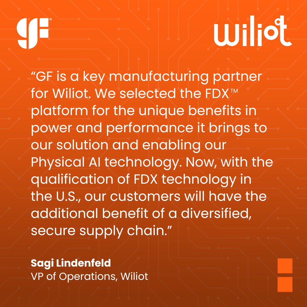 GlobalFoundries's tweet image. Our FDX platform is now available for high-volume production in the U.S., enabling more robust and secure supply chains for essential chip technologies. Customers like Wiliot rely on our FDX technology for energy-efficient SoCs with secure connectivity. 

#FDX #IoT #Semiconductor
