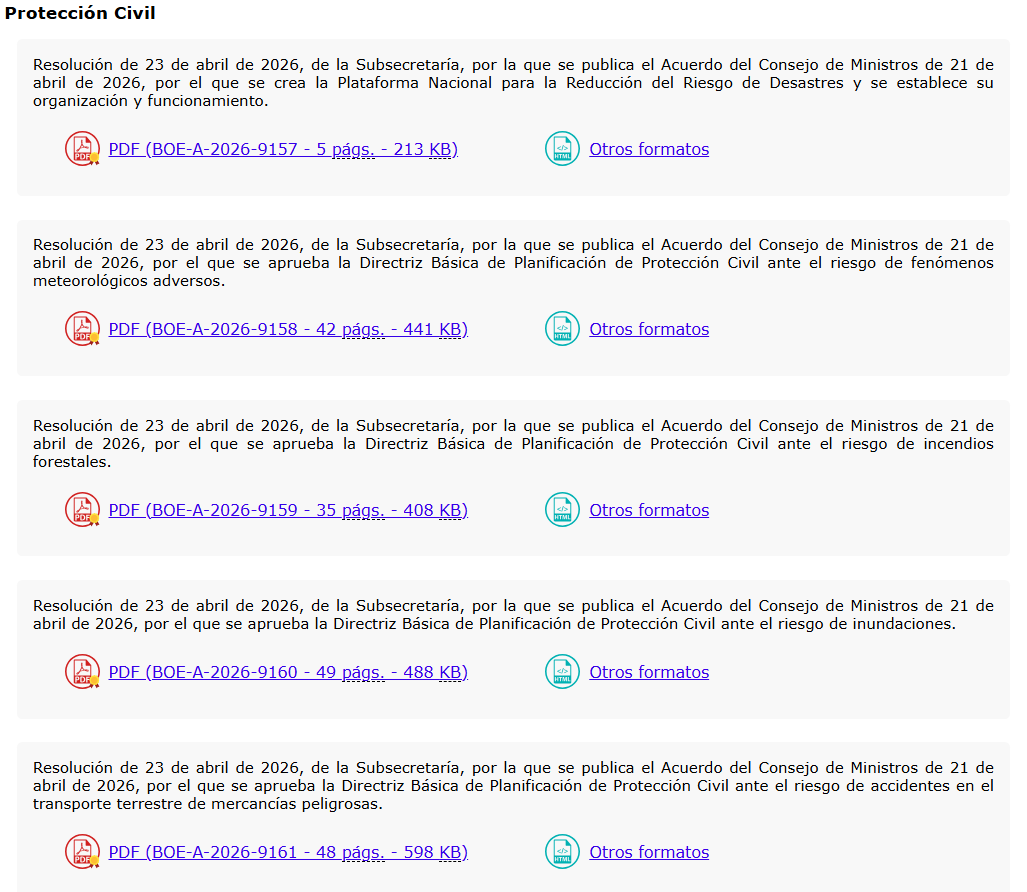 GalvezRivas's tweet photo. Publicadas en el BOE la Directriz Básica de Planificación de #ProtecciónCivil ante el riesgo de #FMA, #IIFF, #Inundaciones y accidentes #MMPP.
También la creación de la Plataforma Nacional para la Reducción del Riesgo de Desastres.
https://t.co/fI2NKcXxOh https://t.co/Lm82GZqFYA