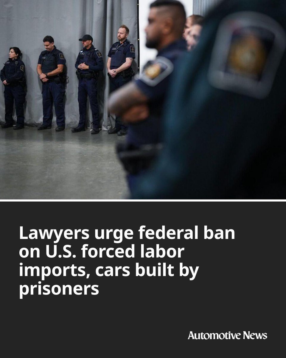 Automotive_News's tweet image. Human rights lawyers are calling on the Canadian government to ban U.S. imports stemming from forced labor linked to automotive companies using prisoner work in Alabama.

#Canada #automotive #autoindustry
