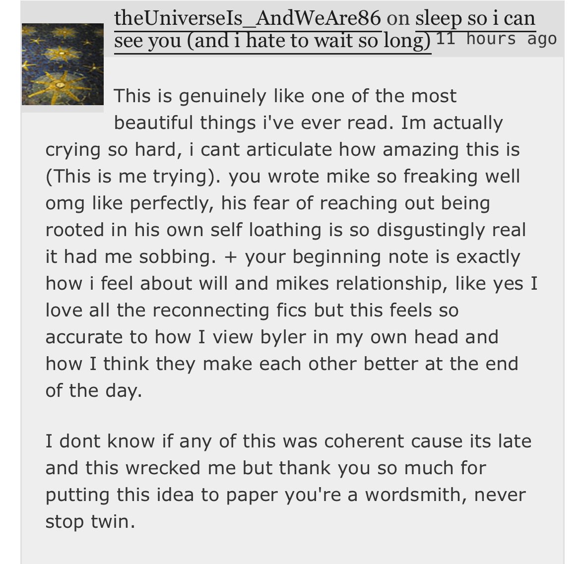 это моя самая первая работа за много лет которая реально подарила мне столько эмоций и высосала много сил – она не получила огромного признания, но каждый раз получая пу ней такие комментарии я таю 

все таки это стоило того((