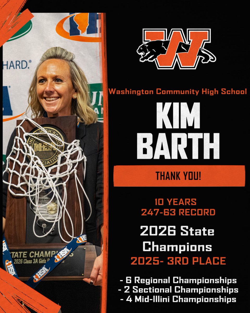 wchs_308sports's tweet image. After 10 years leading our Girls Basketball program, Coach Kim Barth has tendered her resignation. The results speak for themselves, as she built one of the premier programs in the state.
Thank you, Coach Barth, for everything you have given to the Lady Panthers. #ThinkBIG