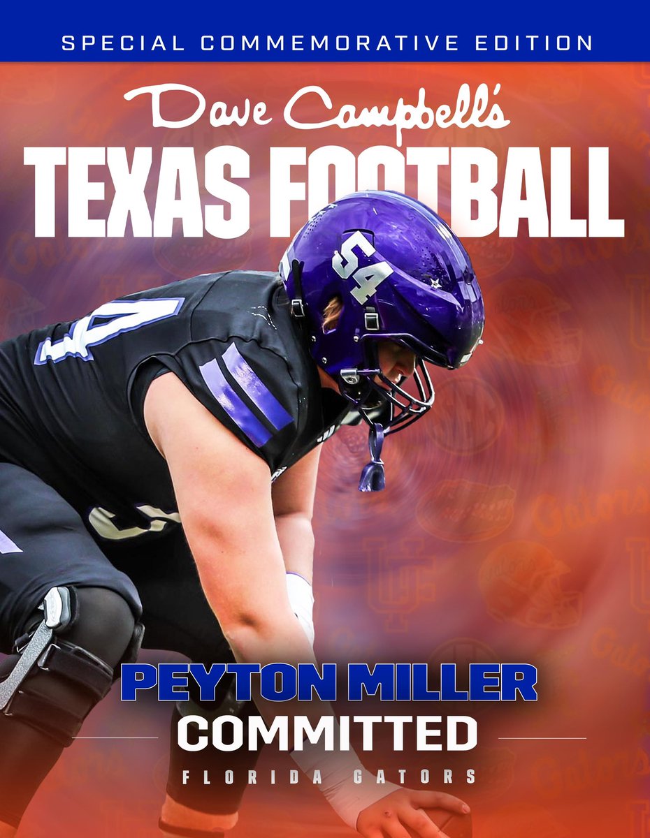 dctf's tweet photo. BREAKING: The top center in the country, 2027 @AnnaCoyotesFB star Peyton Miller, has committed to Florida! 🐊

Miller chose the Gators over Texas Tech, SMU &amp; Clemson. #GoGators 

Story: https://t.co/ypqsYEJ4HX https://t.co/8pVgKZorfW