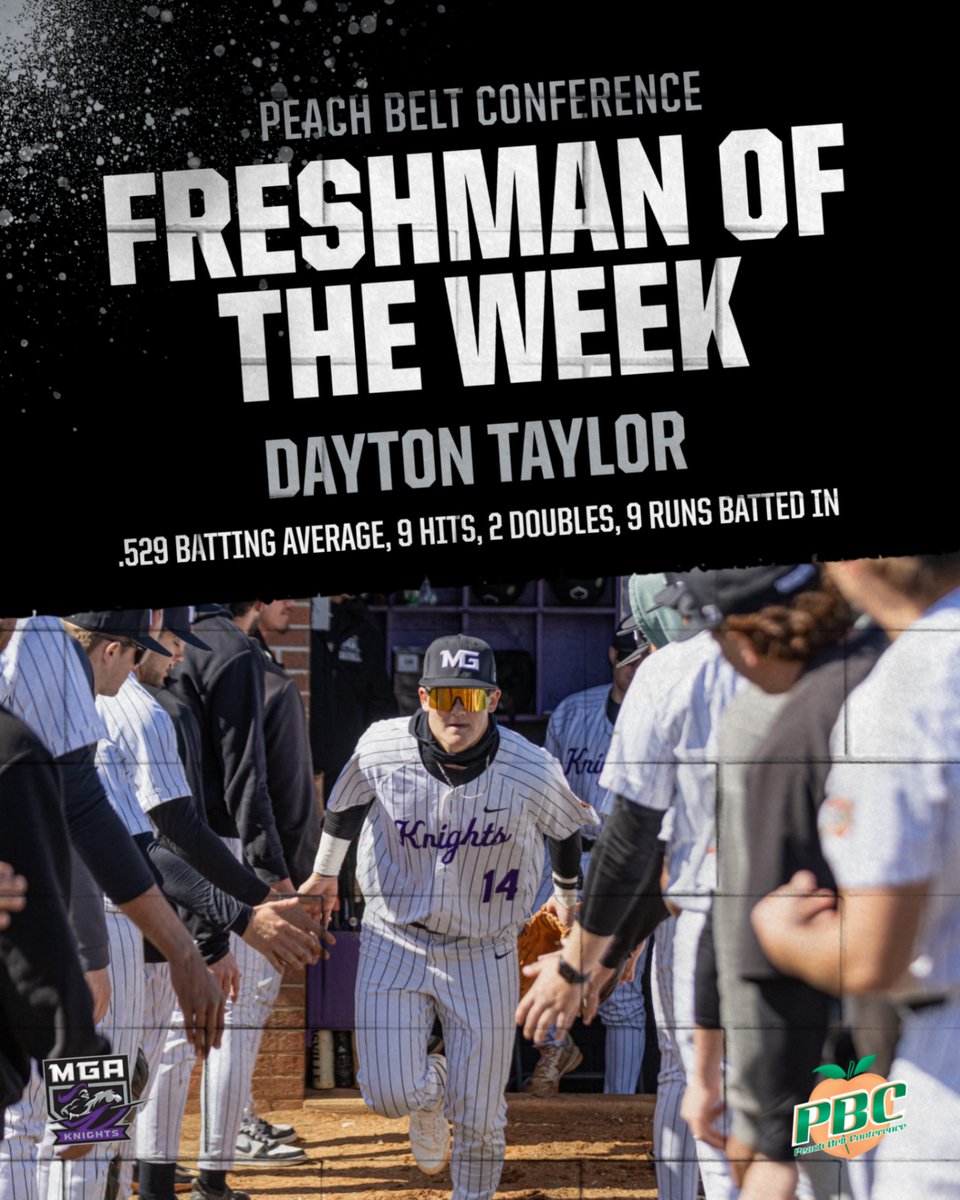 MGAKnights's tweet image. Dayton Taylor named PBC Freshman of the Week! #GoKnights #LightTheTorch