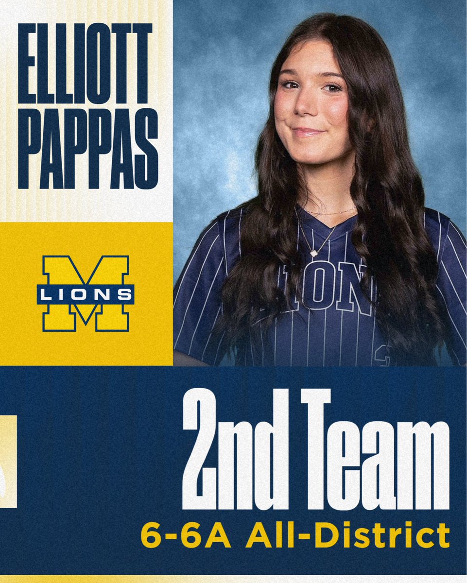 MHSLionsSB's tweet image. Congratulations to Elliott Pappas for earning 6-6A 2nd Team All-District! We are so proud of you! 

#opportUNITY 💙
#GoldStandard 〽️

@mhslions @coachleonardtx