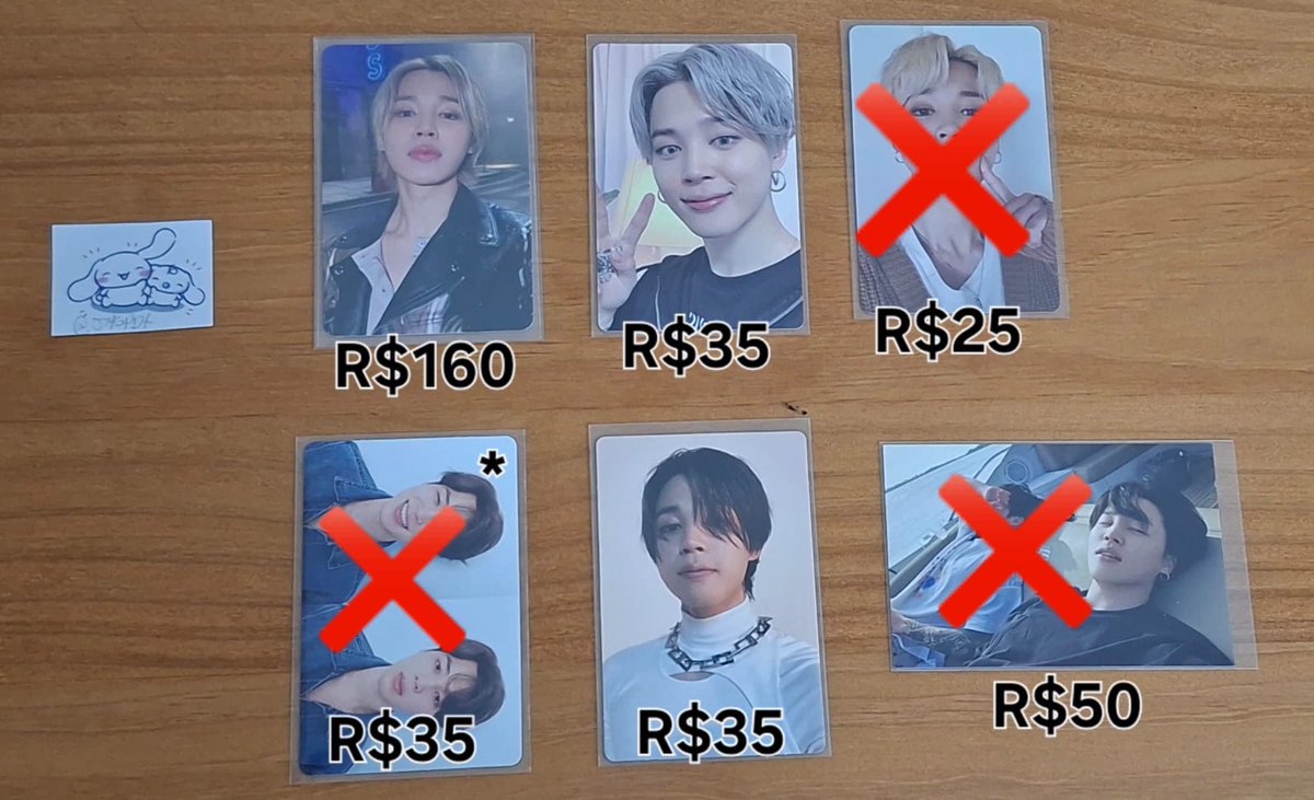 Vendo/Venda 

 💸  ─ valores na imagem + frete a calcular ou fixo 13 reais.

FAÇO DESCONTO OU FRETE GRÁTIS DEPENDENDO DA QUANTIA DE ITENS

vendo venda jimin procuro compro muse bts park