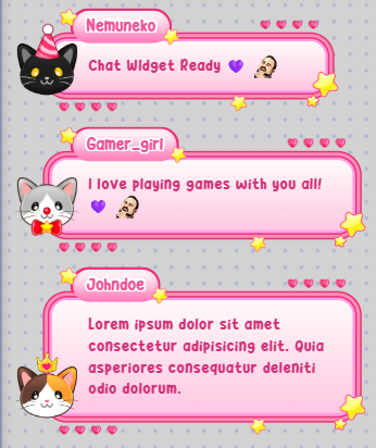 And I can't forget to show you all my new custom chat widget made by <a href="/NemunekoStudio/">NemunekoStudio | VTUBER LOGO</a> !