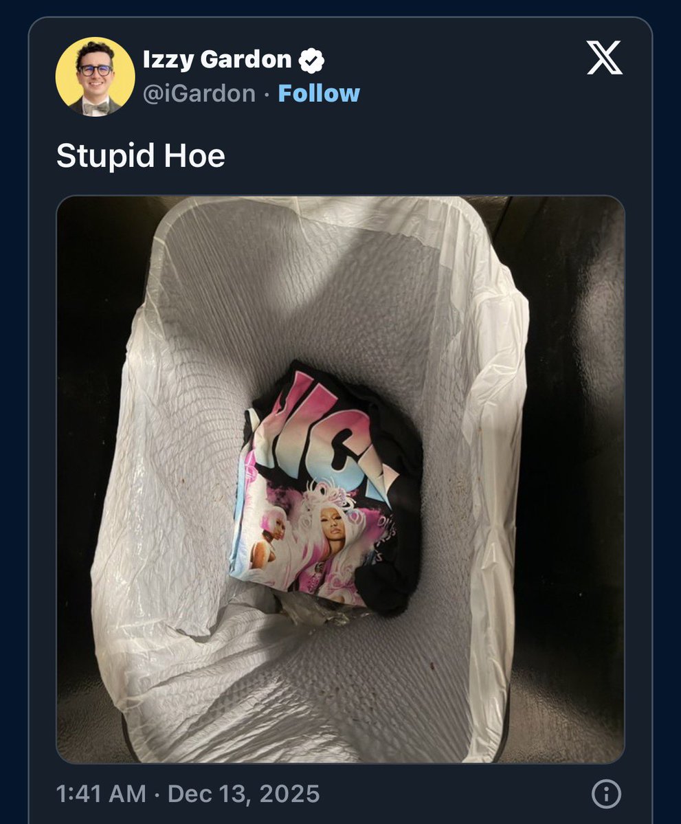 Your husband’s Director of Communications, Izzy Gardon, called <a href="/NICKIMINAJ/">Nicki Minaj</a> a stupid hoe…

So sit the fuck down and shut up with that fake “women’s empowerment” bullshit.