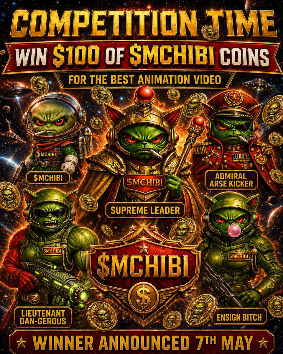 <a href="/elonmusk/">Elon Musk</a> 🚨 $MCHIBI ANIMATION COMPETITION 🚨 🎬 Create the BEST ANIMATION VIDEO using our main characters (or introduce your own twist)
💰 WIN $100 IN $MCHIBI COINS
🏅 PLUS: Instant promotion within the MCHIBI Army ranks
🗳️ Winner chosen by the COMMUNITY / ARMY🔥🚀
t.me/marschibi