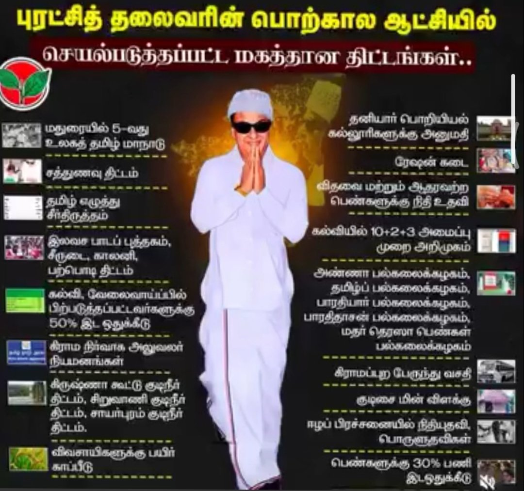 Rajan15808's tweet image. அரசு அலுவலகங்களுக்கு முதன் முதலில் கணினிமயம் ஆக்கியவர்

உயர்கல்வியின் தந்தை #MGR
எம்ஜிஆர் மருத்துவ கல்லூரி
பல்கலைக்கழகம் தனியாருக்கு உரிமம் பெற்று தந்தவரும் MGR
@Tamizh98191