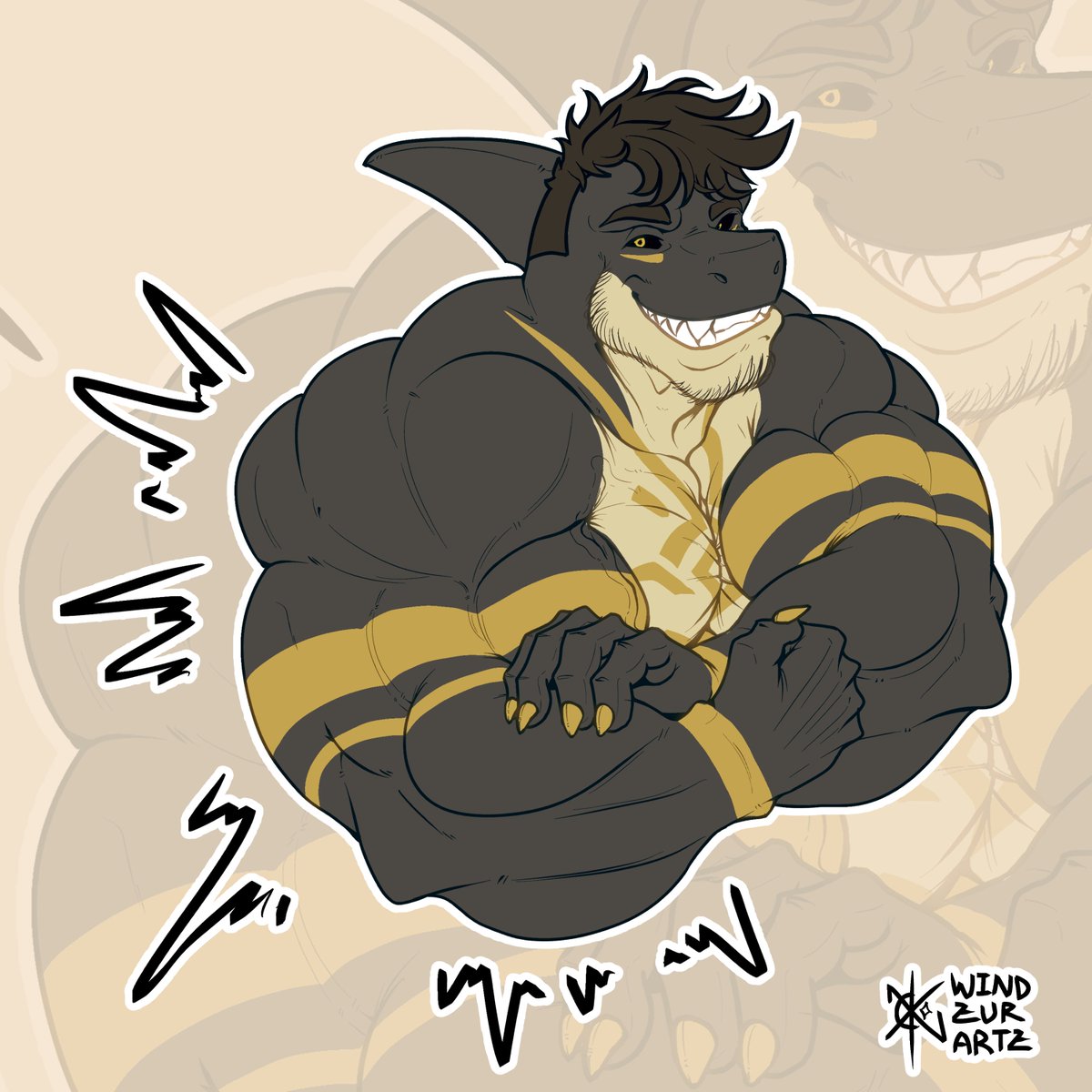 windzurartz's tweet image. YCH for @Dergoffeee ✨

#daddy #furry #shark