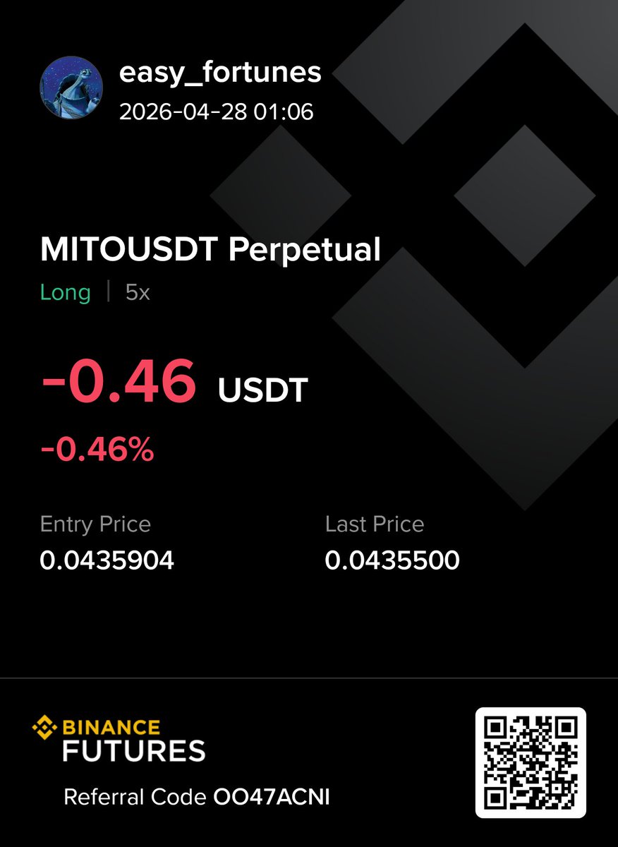 EasyFortunes's tweet photo. $mito 
Another #VCP on the hourly. 

Entry: 0.04359
SL: 0.04291

You can copy my trades here https://t.co/WnVadjpklE

#bitcoin https://t.co/NAzsZGkAL7