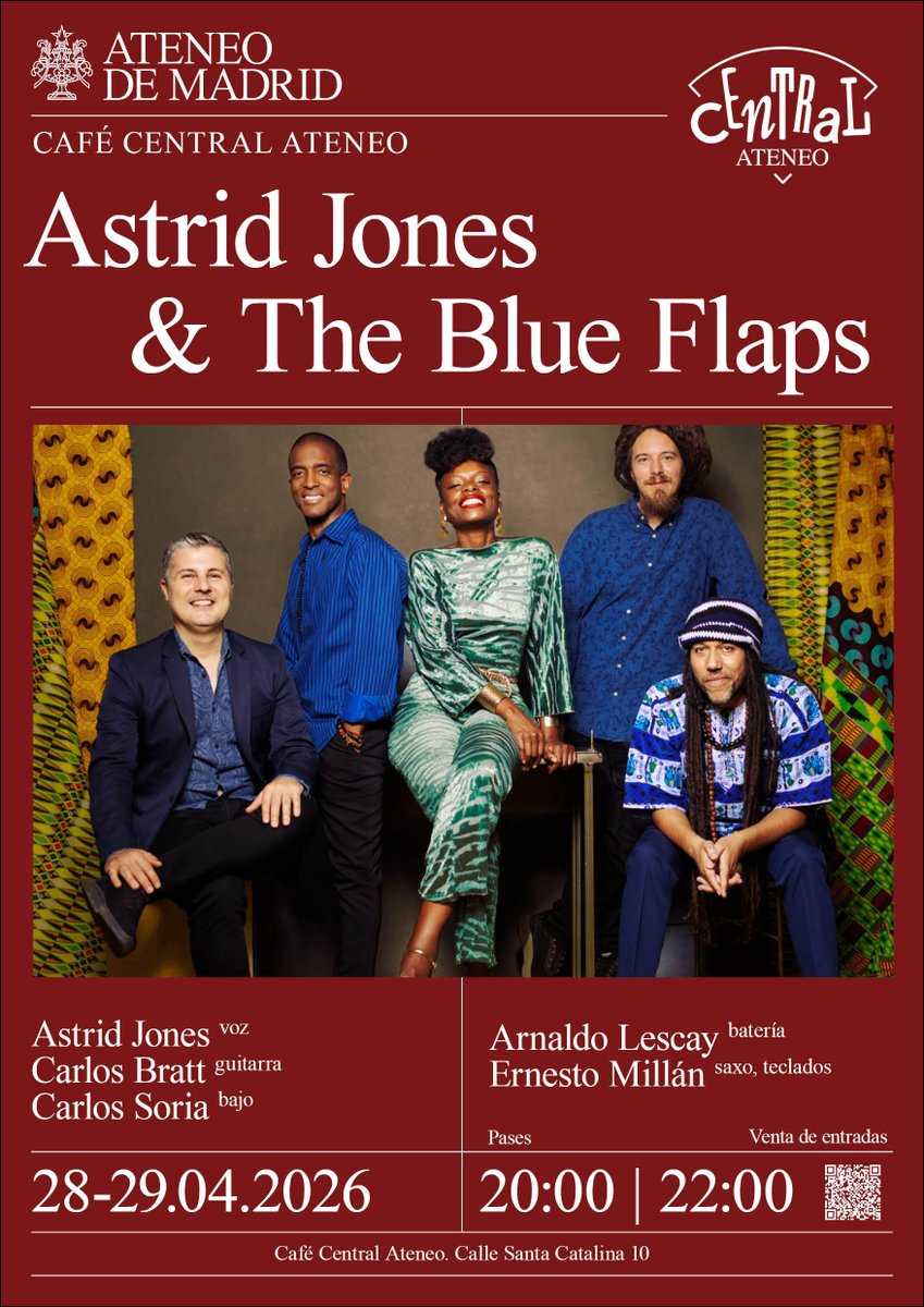 CafeCentralMad's tweet image. 28 y 29 de abril
Pases a las 20 h y a las 22 h

ASTRID JONES &amp;amp; THE BLUE FLAPS

cafecentralmadrid.com/reservas/?even…

#cafecentralateneo #ateneodemadrid #madrid #jazz #club #live #music