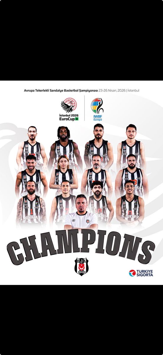 AntepBJKDer's tweet photo. Değerli Beşiktaşlılar,

Beşiktaş Tekerlekli Sandalye Basketbol Takımımız, EuroCup 3 Şampiyonası’nda  Avrupa Şampiyonu  olarak hepimizi gururlandırmıştır. 🏆 https://t.co/txnjjDnYH9
