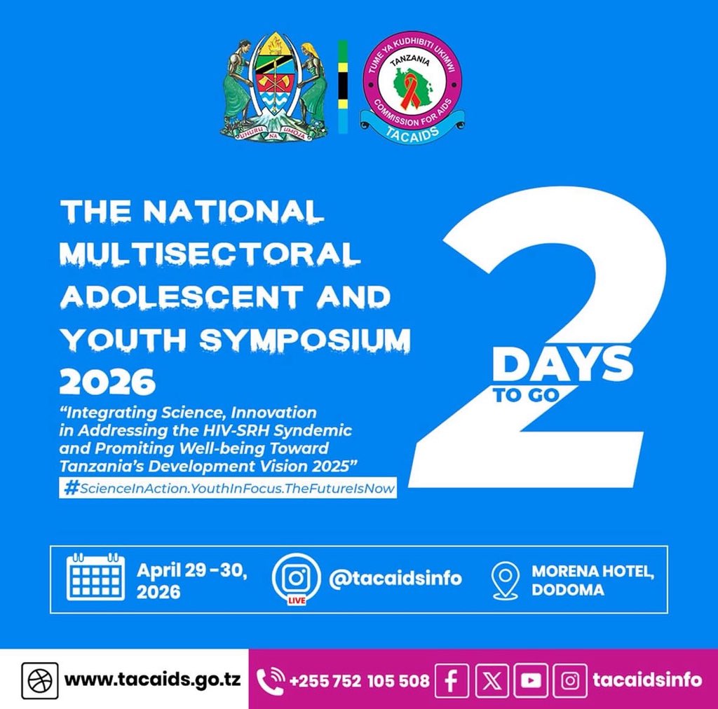 Wecare_or's tweet photo. Where to connect with us this week!

We’ll be in Dodoma (Apr 29-30) for the Adolescent &amp; Youth Symposium by @tacaidsinfo 

Proud to share our oral abstract on STI self-testing as a pathway to HIV prevention.

If you’re around, let’s connect 🤝

#AdolescentAndYouthSymposium2026 https://t.co/tn0OccM3Ic