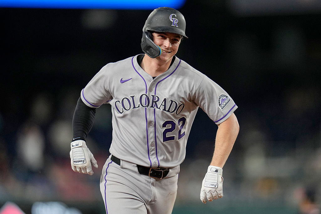 BetMGM's tweet photo. Mickey Moniak is back to looking like a #1 overall pick

2020 | PHI | BA .214
2021 | PHI | BA .091
2022 | PHI | BA .130
2026 | COL | BA .316