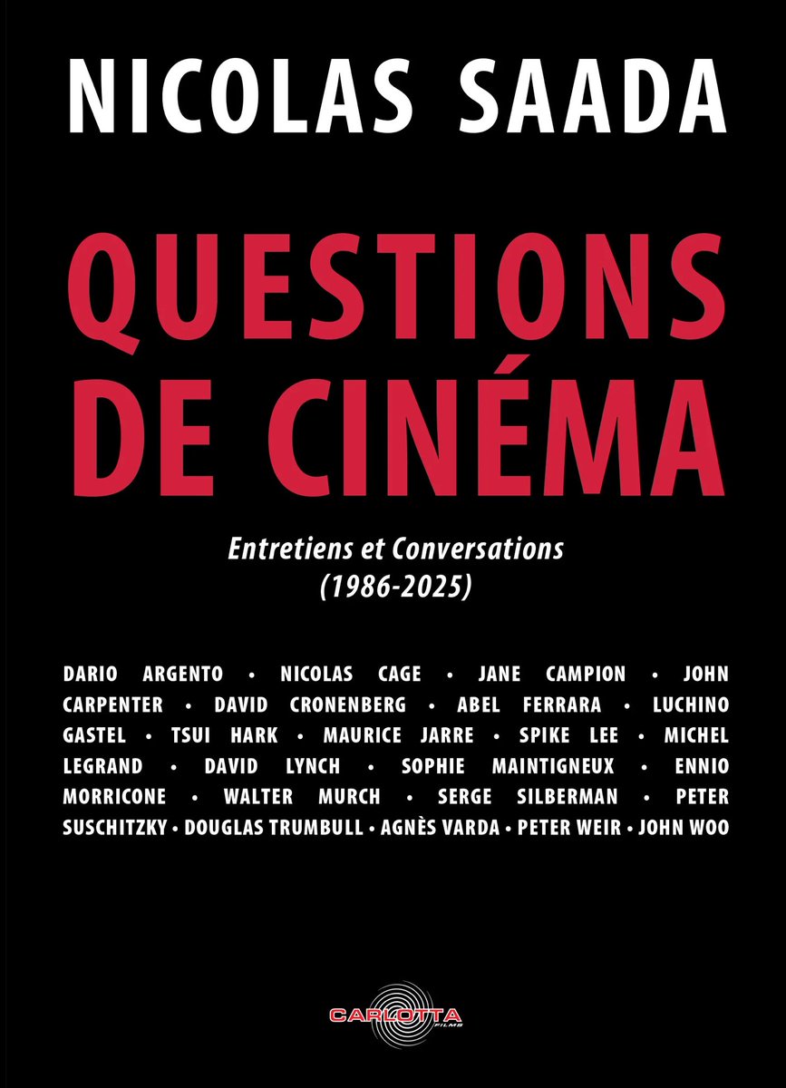 philippe_rouyer's tweet photo. Le tome 2 de «Questions de cinéma» de Nicolas Saada est encore plus précieux que le 1er. Avec des entretiens totalement inédits comme Abel Ferrari au moment de «King of New York», une super rencontre avec Maurice Jarre, Agnès Varda en liberté, mais aussi John Carpenter, John Woo https://t.co/L7g7BNCVCO