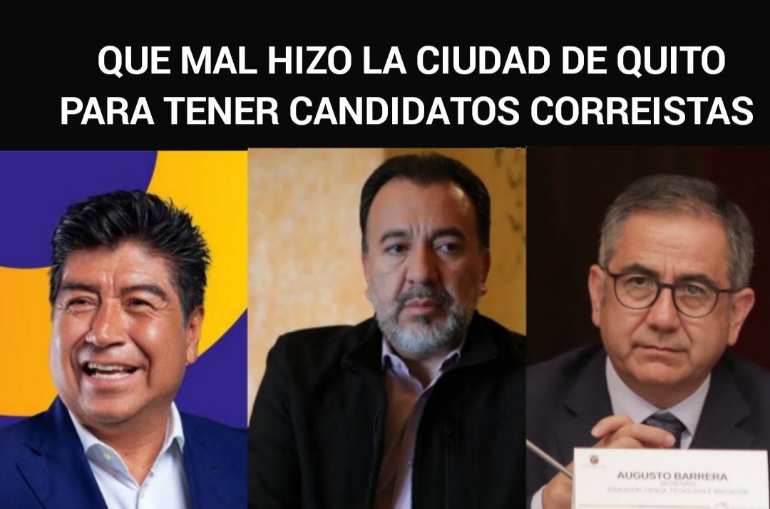 QUITEÑOS 

Que mal hizo la ciudad de Quito para tener de candidatos a tanto inepto, incompetente y corrupto Correista.
𝑷𝒐𝒓 𝑫𝒊𝒐𝒔, 𝒉𝒂𝒈𝒂𝒏 𝒄𝒐𝒏𝒄𝒊𝒆𝒏𝒄𝒊𝒂 𝒅𝒆𝒍 𝑽𝒐𝒕𝒐.