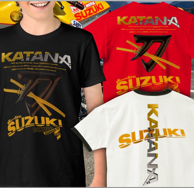 【スズキ刀1100黄Tシャツ】
ttrinity.jp/product/388129…
【GSXカタナ1100黄色 スウェット】
ttrinity.jp/product/388129…
【GSXカタナクロスTシャツ】
ttrinity.jp/product/281470…
【カタナ二本差し黄色ハイクオリティーTシャツ 】
ttrinity.jp/product/272183…
【#カタナ250　#GSX400　#カタナ400】