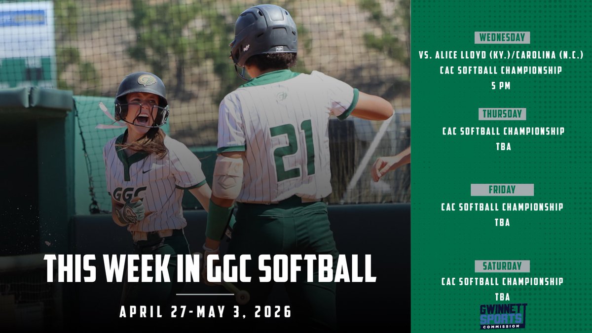 GGC_Softball's tweet image. Softball begins the postseason by hosting the CAC Softball Championship with play starting Wednesday evening.

#ClawsOut