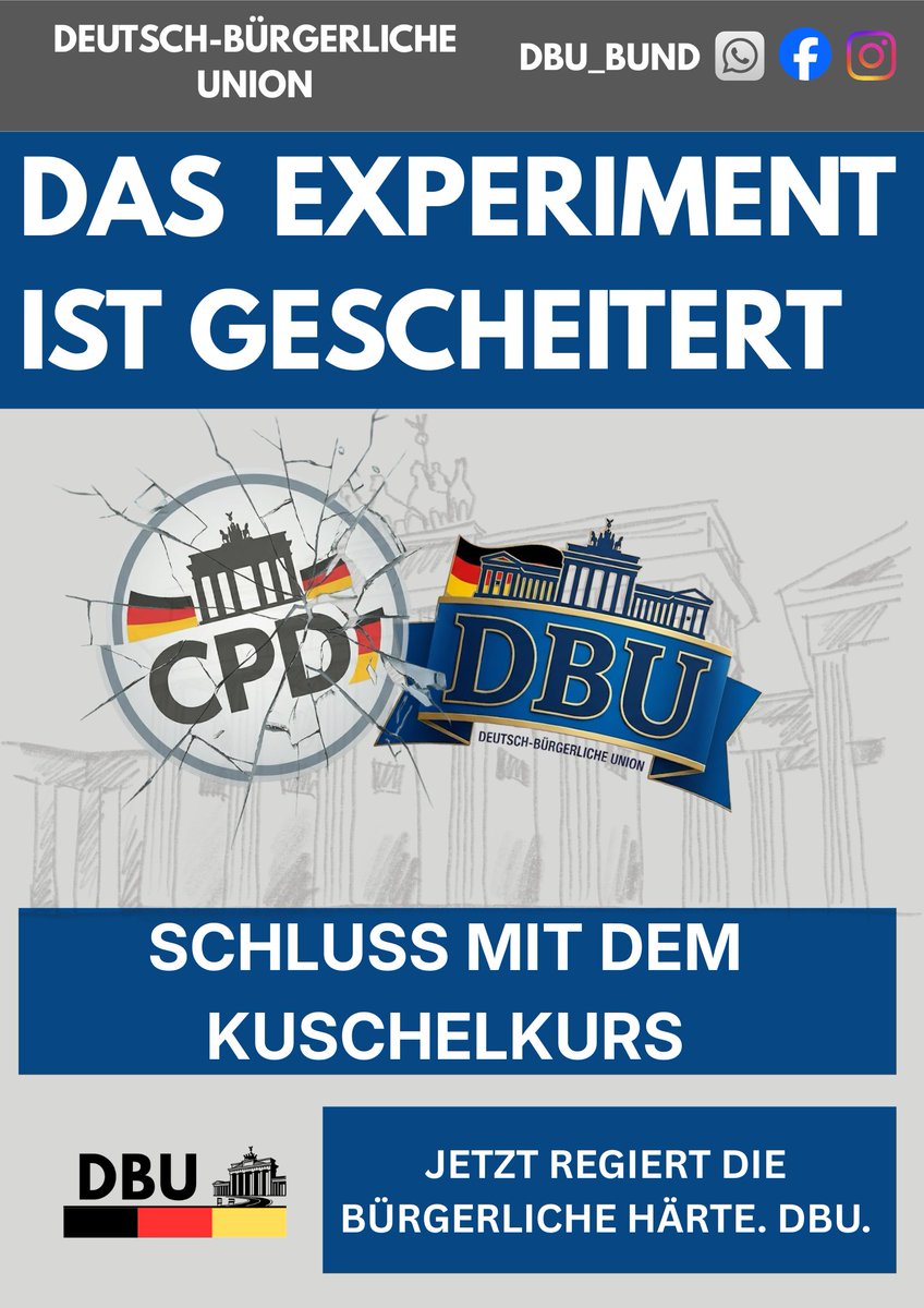 Mauri07Xx's tweet image. Wir haben aufgeräumt. 🧹

Die CPD ist Geschichte, die DBU ist die Zukunft. Wer Ordnung will, muss den Mut haben, das Alte zu zerschlagen. Wir haben diesen Mut.

Wählt die Freiheit. Wählt die Härte. Wählt DBU. 🗳️

#DBU #EndeDesKuschelkurses #Bund