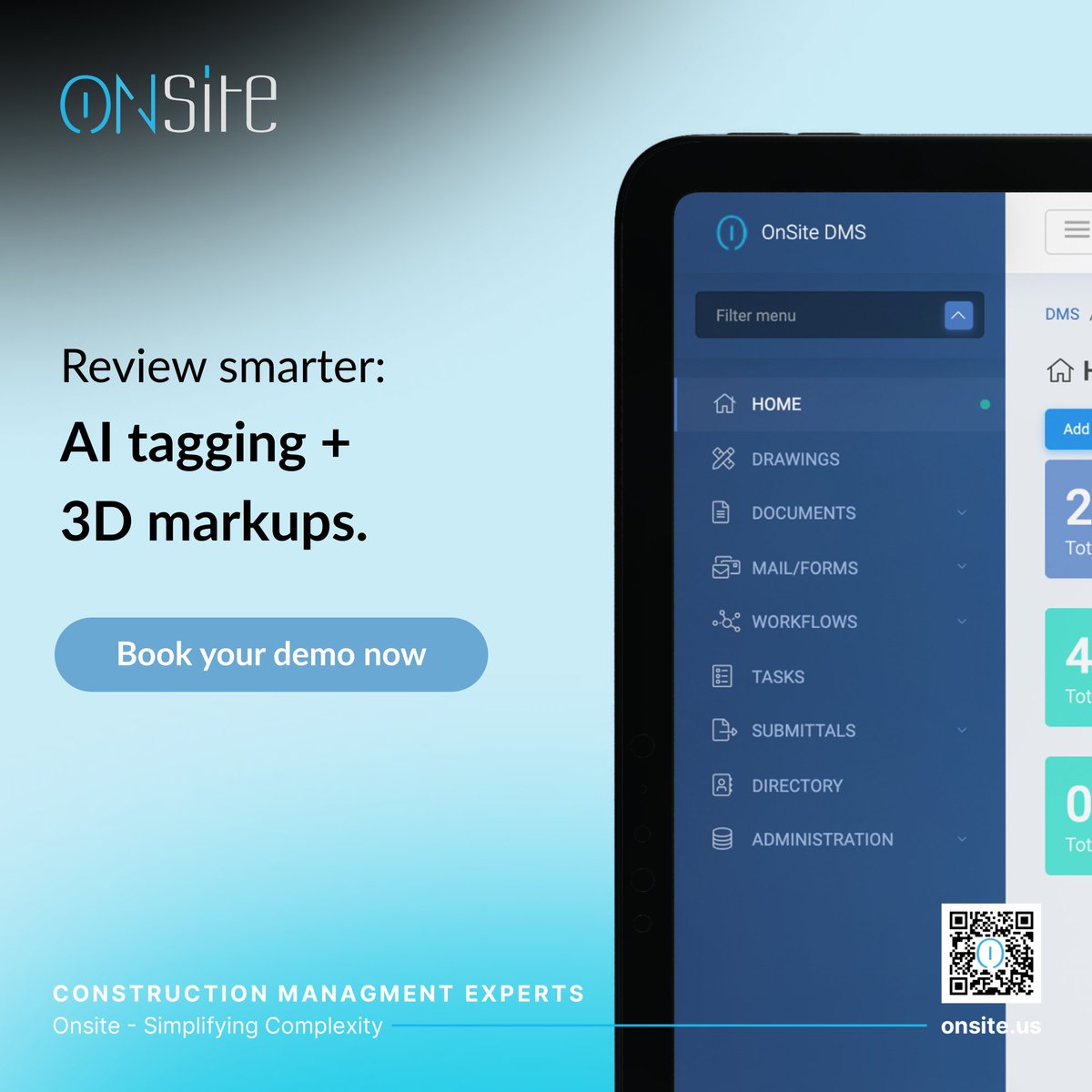 OnsiteEgypt's tweet photo. Onsite combines intelligent document tagging with advanced 3D markup tools supporting RVT, NWS, DWG, IFC, and more.

Book a demo and experience the future of document review.
https://t.co/alK60RvucB

#ConstructionAutomation #Collaboration #ConstructionEfficiency https://t.co/2HZQNM3C0L