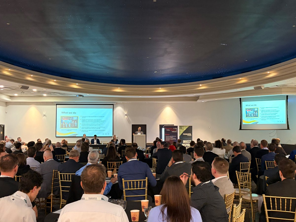 NiagaraEconomic's tweet photo. Niagara Region Economic Development, in collaboration with the @NIAindustry, brought together industry, government, and local businesses to explore opportunities in Canada’s evolving defence sector. 
Find out more https://t.co/aDk7xkmz60 https://t.co/bdO3vcLItl