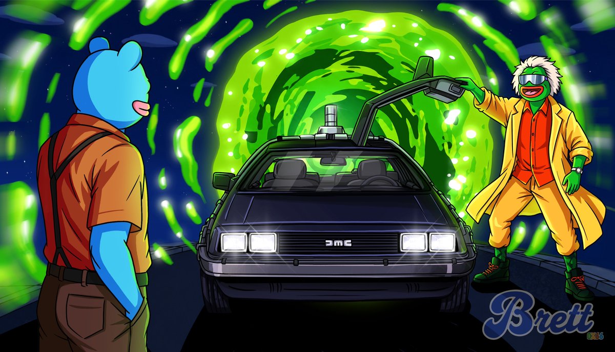 Brett0x66's tweet photo. Brett, hurry — we have to go back to the future and check if the CTO was successful!

$BRETT 🚀⏰ https://t.co/lARh1uykEm