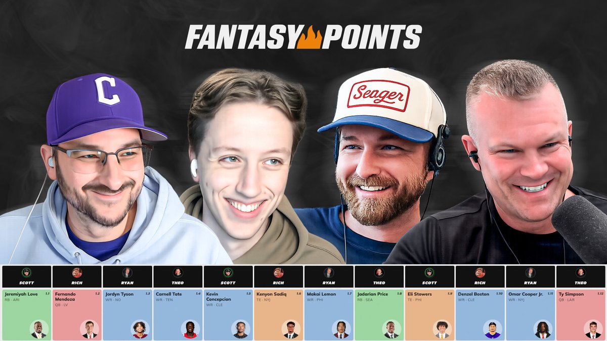 FantasyPts's tweet photo. Dynasty Rookie Mock today went NUTS! 🥜

➡️ https://t.co/iFuBRLUZnn

(Results in thread, who won the draft?) ⬇️ https://t.co/3Y8EFEngSp