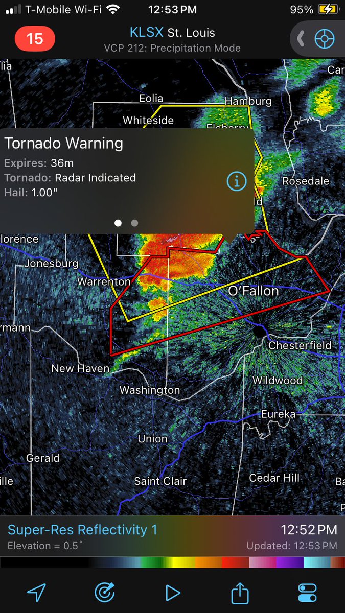 tennessen40471's tweet image. A #Tornado warning is in affect for O’Fallon MO!! Take cover now!! Follow for updates!! #tornado #storm #weather #wxtwitter