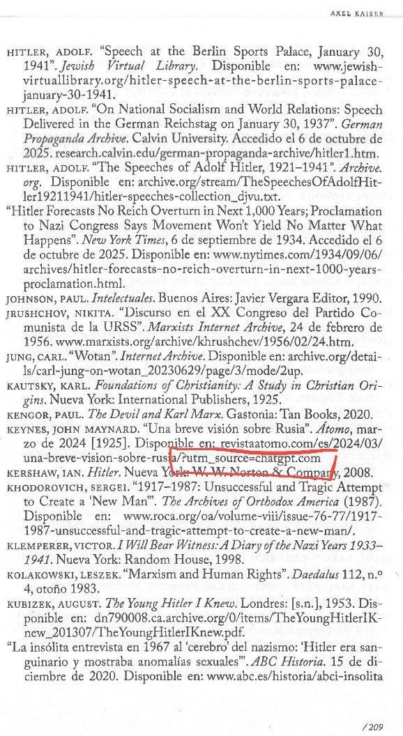 <a href="/fundfaro/">Fundación Faro</a> <a href="/AXELKAISER/">AXEL KAISER</a> Si claro, un sujeto que usa chat gpt como fuente para sus libros es todo un "referente"
