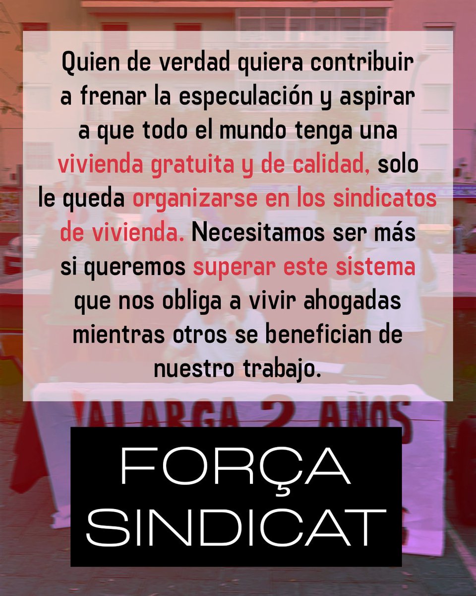 SindiVivendaZN's tweet photo. El govern més progressista de la història torna una vegada més a mostrar de quina part es troba i la seua incapacitat per garantir el dret a la vivenda
✊Front unes condicions cada vegada pitjors per accedir a un sostre i les seues mentides, només quedem els sindicats
Organitza't https://t.co/3IiQt62uLO