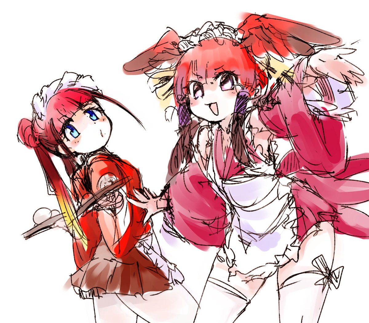 看板娘なショウジョウトキと飛鳥川ちせ 