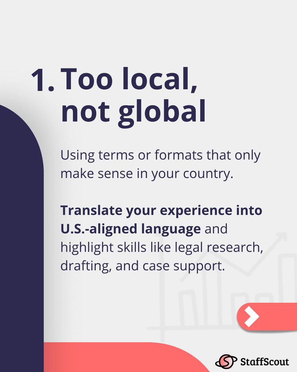 staffscouts's tweet image. Most legal resumes don’t get rejected because of skill. They get rejected because of positioning.

Here are three red flags your resume might have.

#StaffScout #RemoteLegalCareer #Paralegal #LegalAssistant