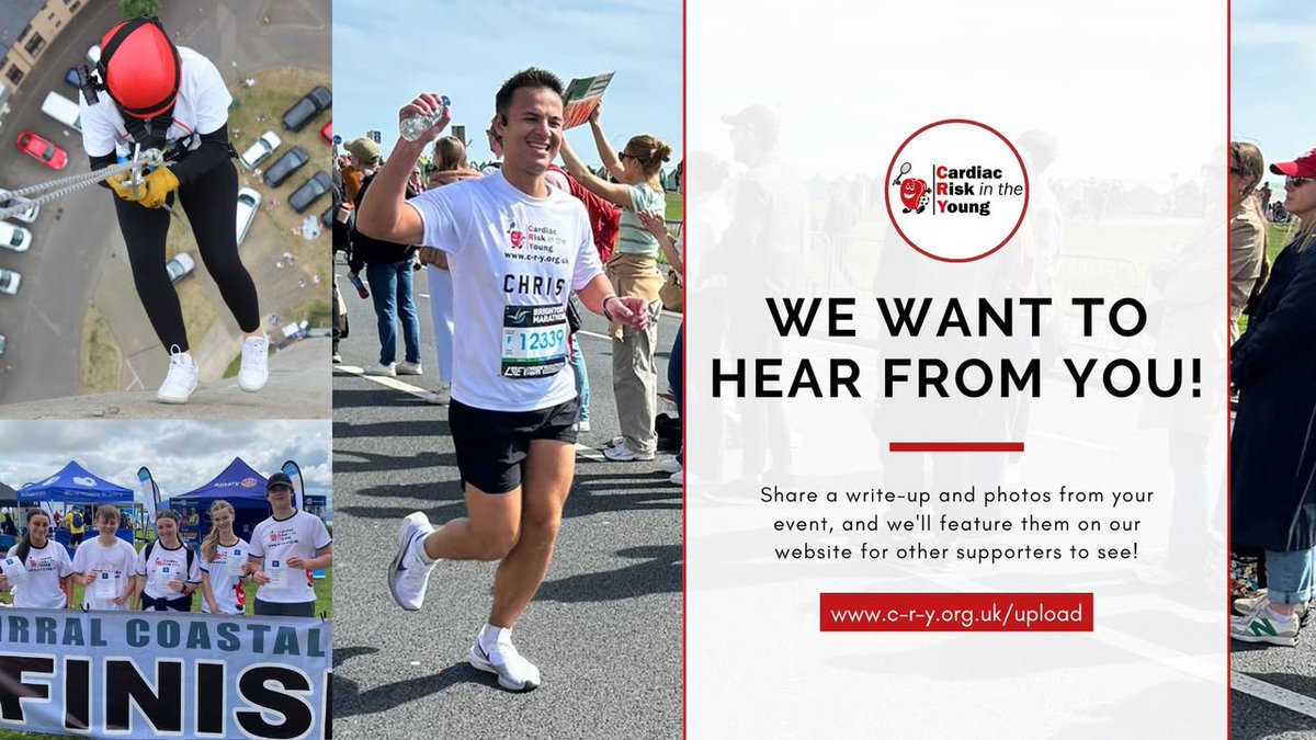 CRY_UK's tweet image. The upload link on our website is designed to help our supporters share their experiences with others. Whether you have supported CRY in an event or are hosting an upcoming event, we would love to hear about it! - c-r-y.org.uk/upload/ #RaisingAwareness