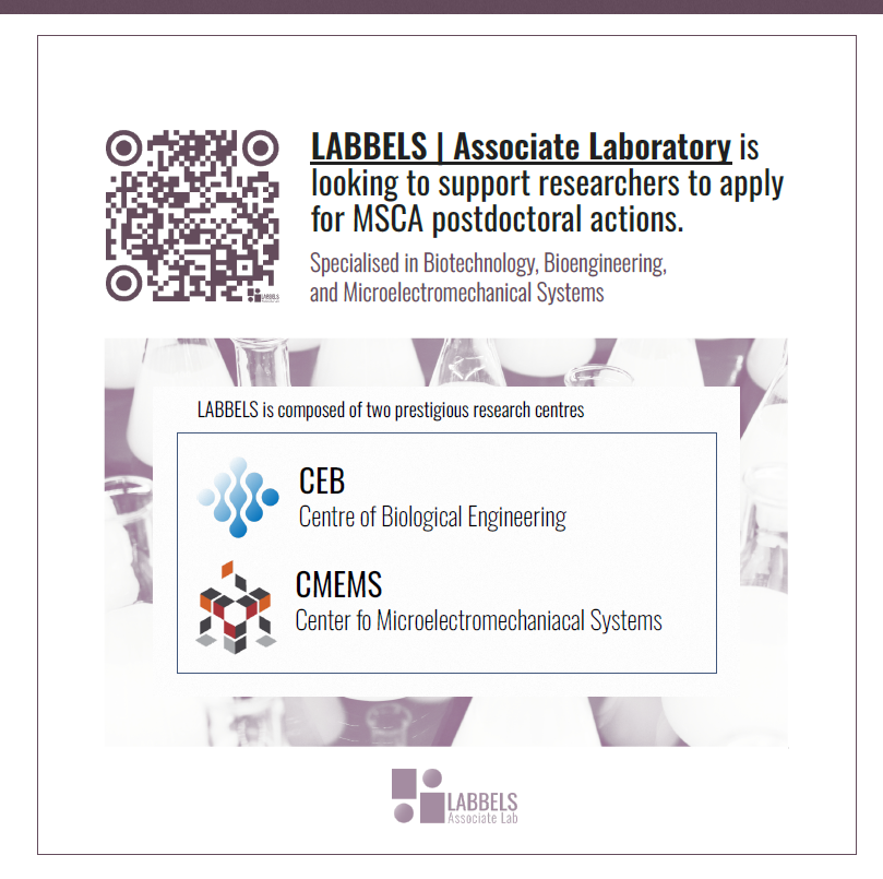 cebuminho's tweet image. 📢 MSCA Postdoctoral Fellowships | LABBELS 2026
Interested in applying? LABBELS welcomes candidates in biotech, engineering, health &amp;amp; environmental sciences.

📅 Expression of interest: May 31
📅 Call deadline: Sept 9

👉 linktr.ee/labbelsuminho
#MSCA #Postdoc #LABBELS