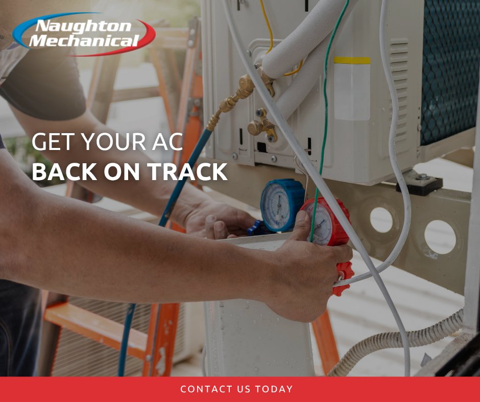 naughtonmech's tweet image. AC acting up when you need it most? Quick, reliable repairs can get your system back to keeping your space cool and comfortable. Schedule your AC repair today. 
#ACRepair #HomeComfort

bit.ly/3Nv8Tnb