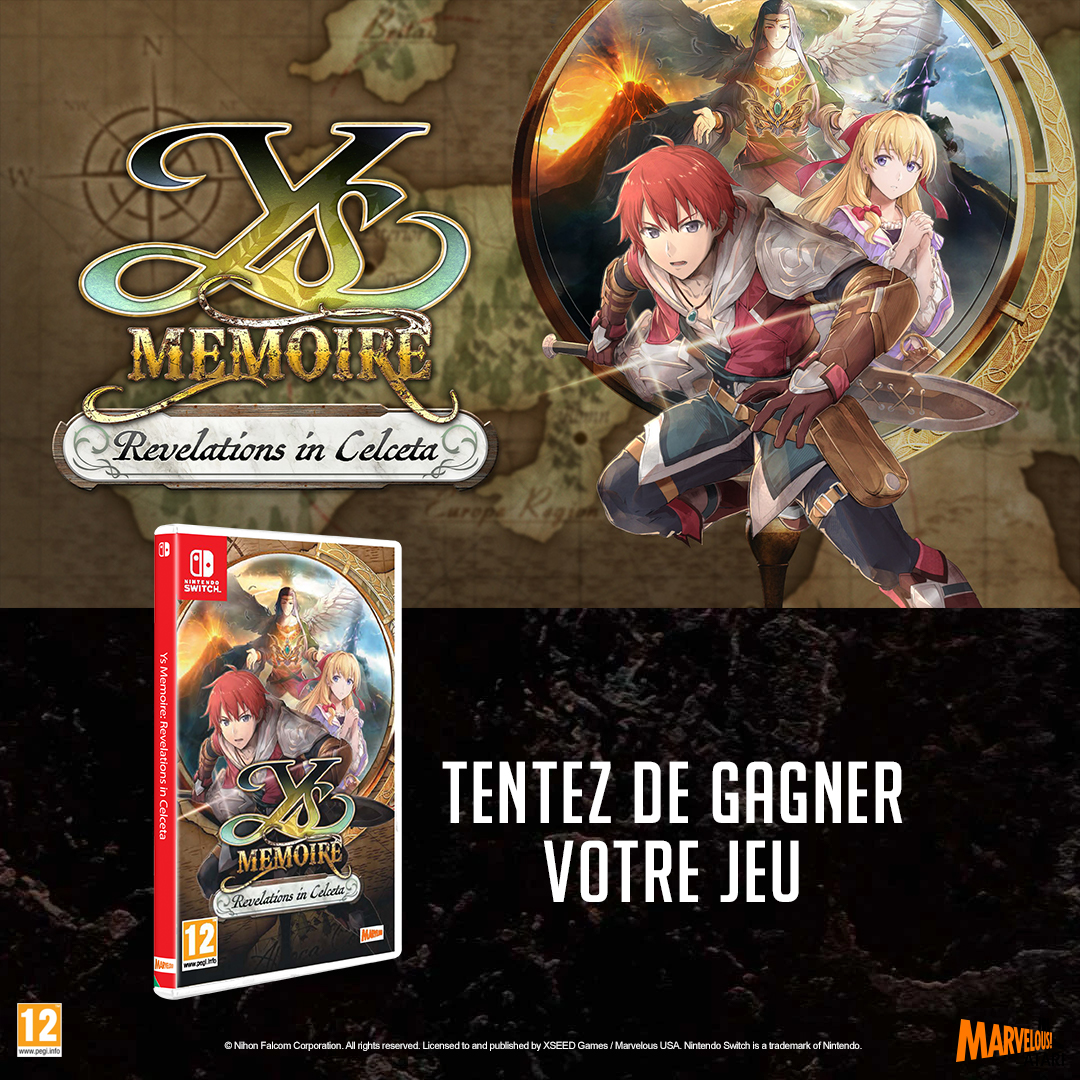 Micromania_Fr's tweet image. Ys Memoire Revelations In Celceta débarque sur Nintendo Switch demain 🔥 Pour l'occasion, on vous propose de remporter votre exemplaire ici ⤵️

⚔️ Like⁣⁣⁣, RT &amp;amp; Follow @Micromania_Fr
⚔️ Mentionne en réponse un ami avec #MicromaniaYs

Tirage au sort dans 7 jours !
