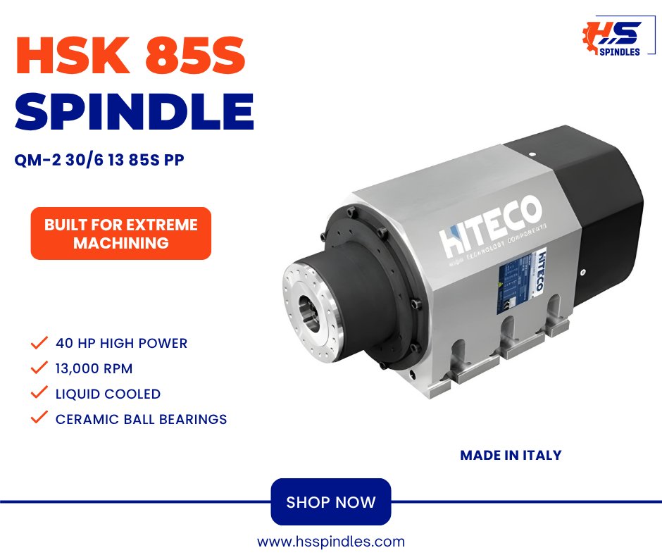 HsSpindles's tweet image. QM-2 HSK 85S Spindle
40 HP high power spindle with 13,000 RPM and liquid cooling, built for demanding and heavy duty machining applications.

Learn more: hsspindles.com/product/qm-2-3…
.
.
.
#CNC #CNCMachining #CNCSpindle #Manufacturing #PrecisionEngineering