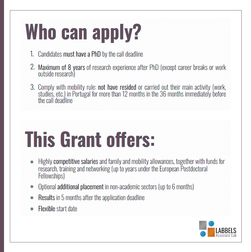 cebuminho's tweet image. 📢 MSCA Postdoctoral Fellowships | LABBELS 2026
Interested in applying? LABBELS welcomes candidates in biotech, engineering, health &amp;amp; environmental sciences.

📅 Expression of interest: May 31
📅 Call deadline: Sept 9

👉 linktr.ee/labbelsuminho
#MSCA #Postdoc #LABBELS