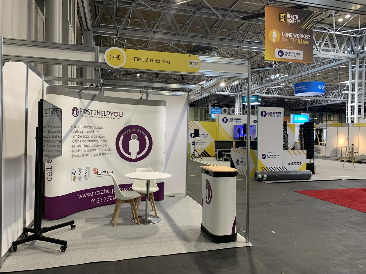 First2HelpYou's tweet photo. The Health and Safety Event starts tomorrow!

28th April: 10am - 4.30pm 
29th April: 10am - 4.30pm
30th April: 10am - 3.30pm

Stand 3/H5, we are ready to show you how our solutions can help protect lone workers. 

#HSE2026 #HSE26 #EventsInBirmingham https://t.co/ux2wegS4wj
